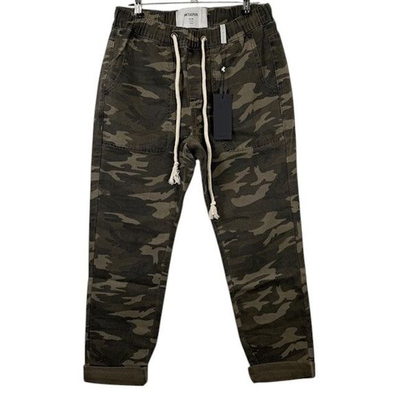 NEW! One Teaspoon Camo Shabbies Drawstring Elastic Waist Green Tan Size XS - Picture 2 of 10